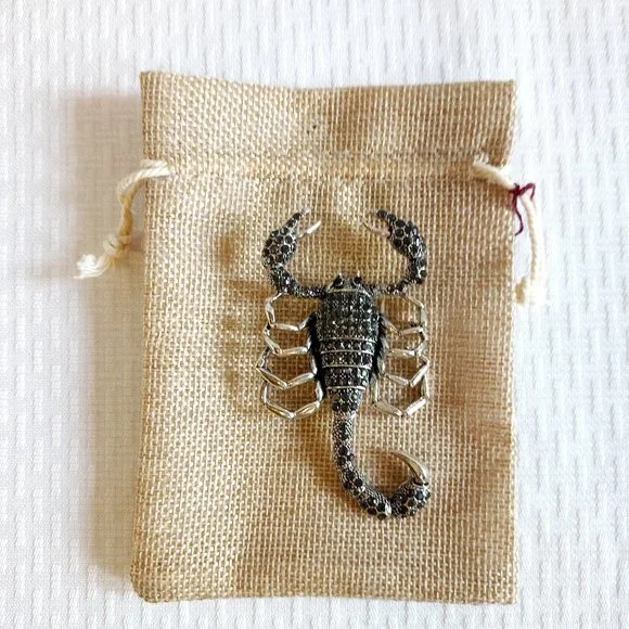 Black Rhinestone Scorpion Pin Broach - Picture 2 of 5